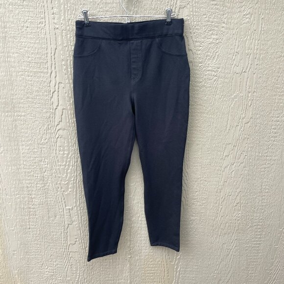 SPANX Size‎ Large The Perfect Black Ponte 20202R Ankle Shaping Pull On Pants - Picture 1 of 7